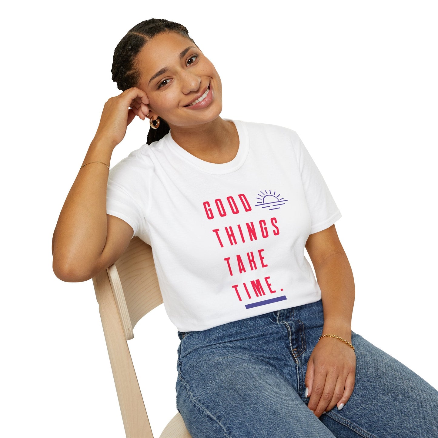 Positive Slogan T Shirt Unisex Gildan Softstyle 64000 Ring Spun Cotton Tee With Positive Words