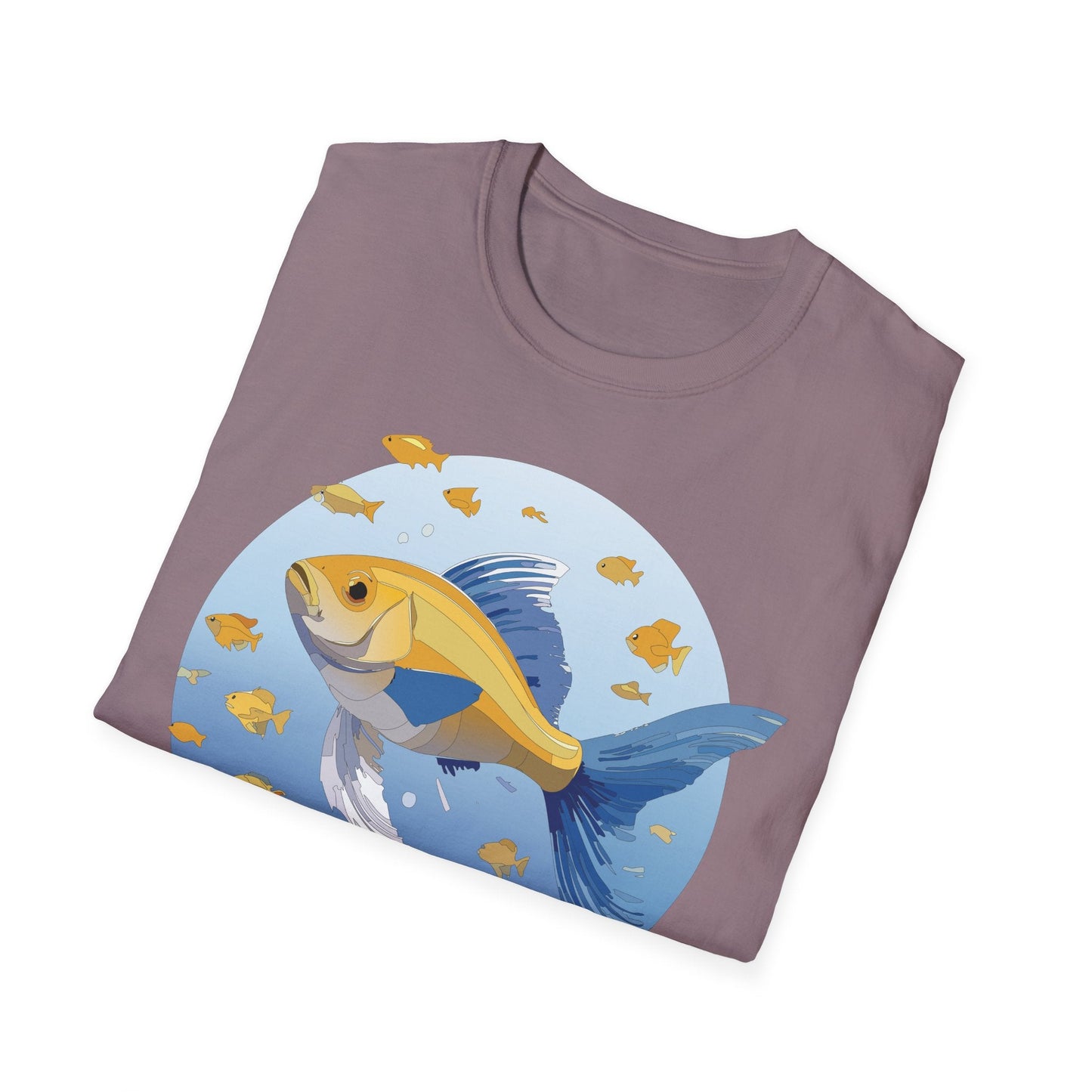 Fish Art Graphic Tee Shirt For Men And Women Unisex Cotton Softstyle Tee With Fish Artwork Design