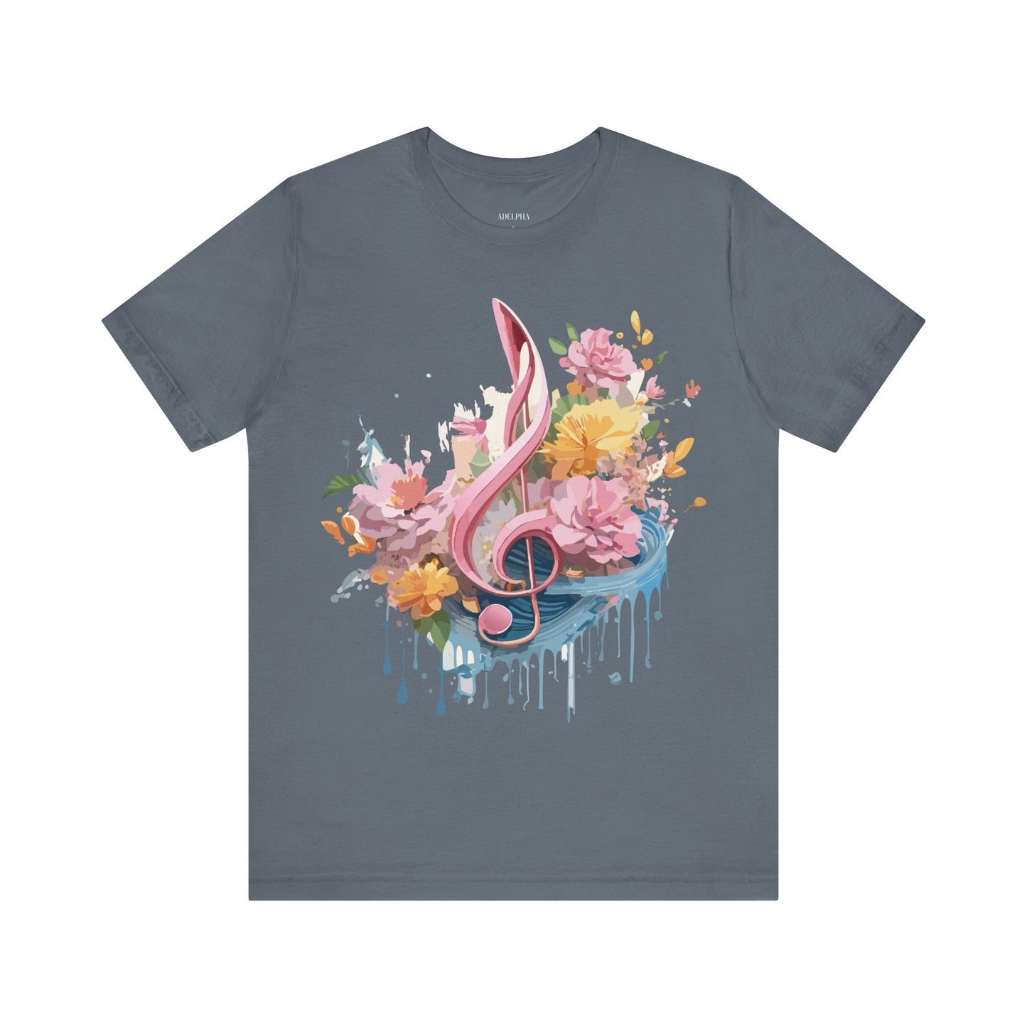 Music Graphic Unisex 100 Cotton Vintage Art with Musical Elements Tee 139