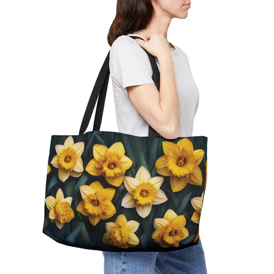 Floral Print Poly Canvas Weekender Bag 5