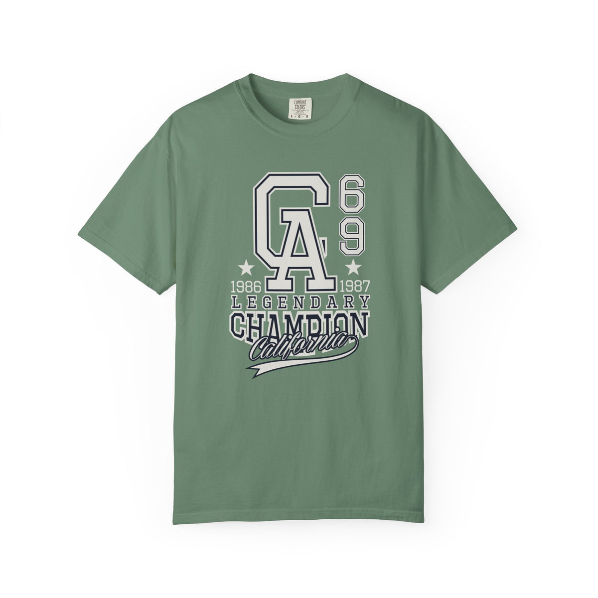 69 Champion California College Unisex Comfort Colors Garment-Dyed Heavyweight 100 Cotton Art Design T-Shirt w18