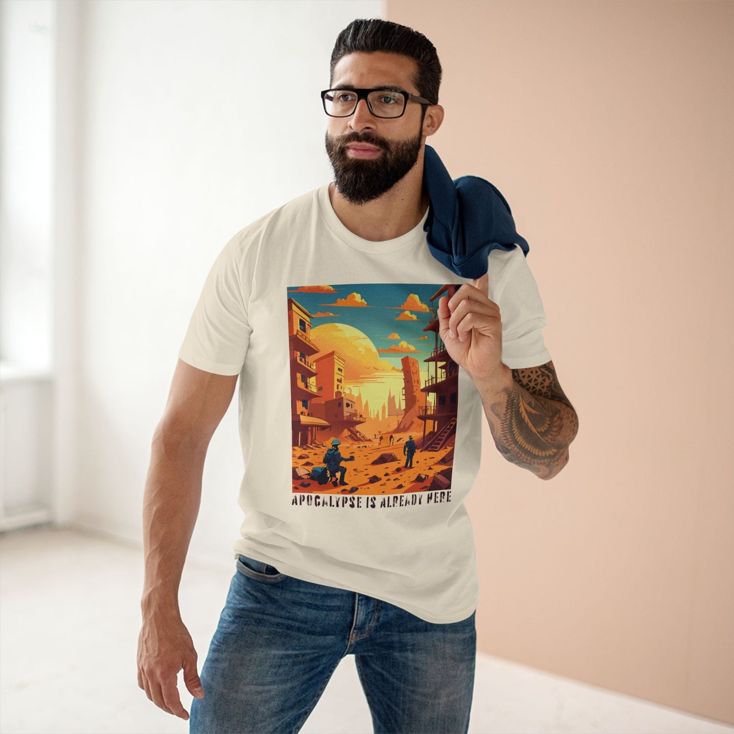 Cataclysm Doomsday Shirt Unisex Premium Cotton Tee With Original Art From Retro2Nova Art Collection