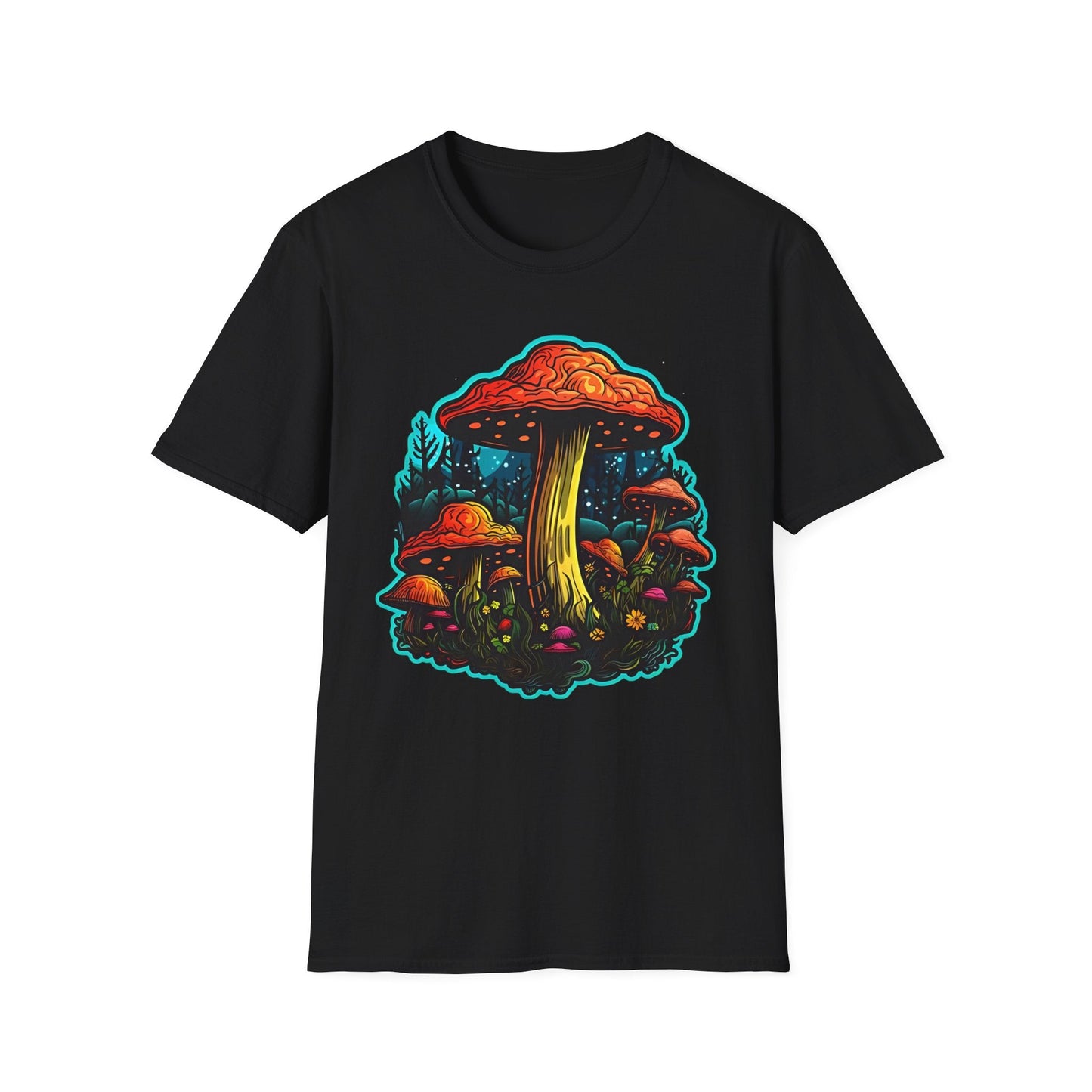 Mashroom Tee Shirt Unisex Softstyle 64000 With Funny Mashroom Fungus Graphic Design