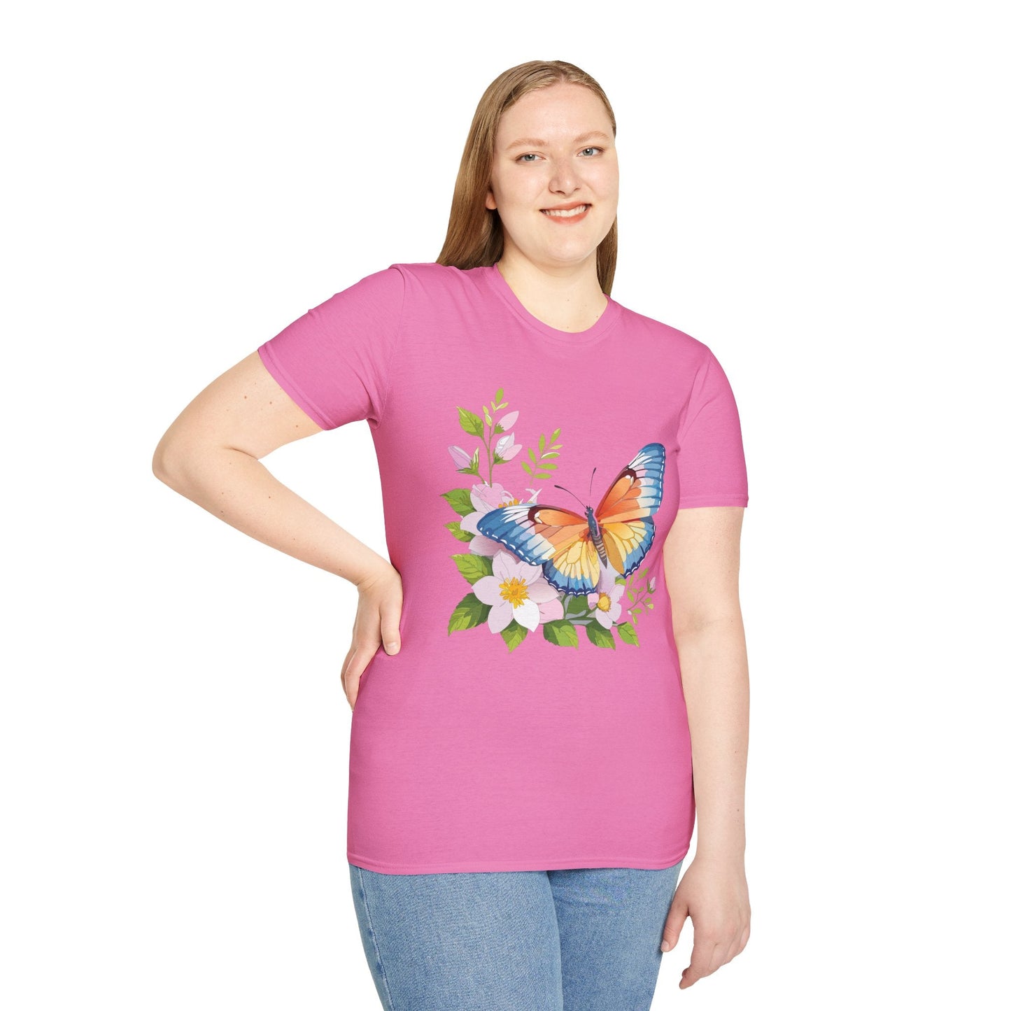 Butterfly T Shirt Unisex Monarch Design Gildan Softstyle 64000 Ring Spun Cotton Tee