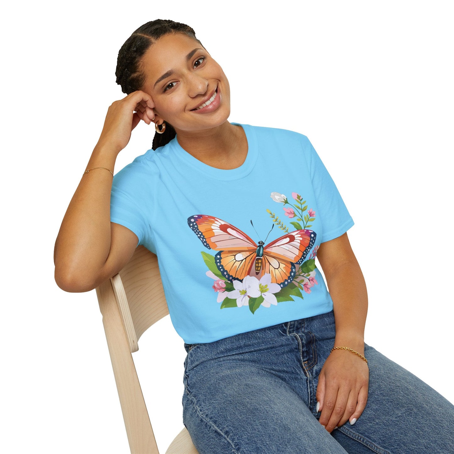 Butterfly Shirt Unisex T Shirt Gildan 64000 Softstyle 100 Percent Ring Spun Cotton
