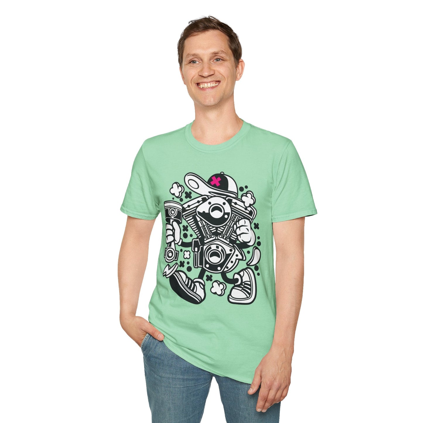 Cartoon T Shirt Animation Tee Funny Tee Unisex Gildan Softstyle 64000 100 Percent Cotton