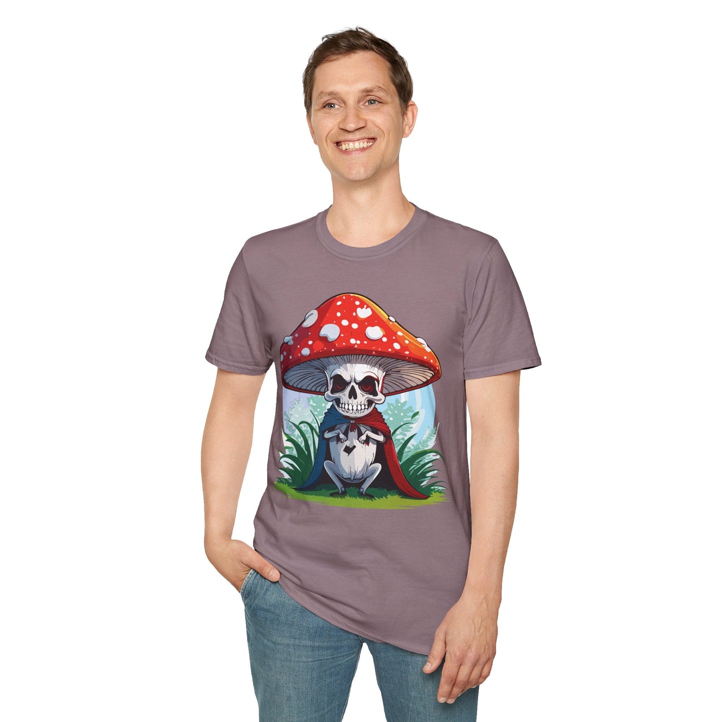 Funny Mashroom Graphic Unisex Softstyle Cotton With Cartoon Illustration Design 15