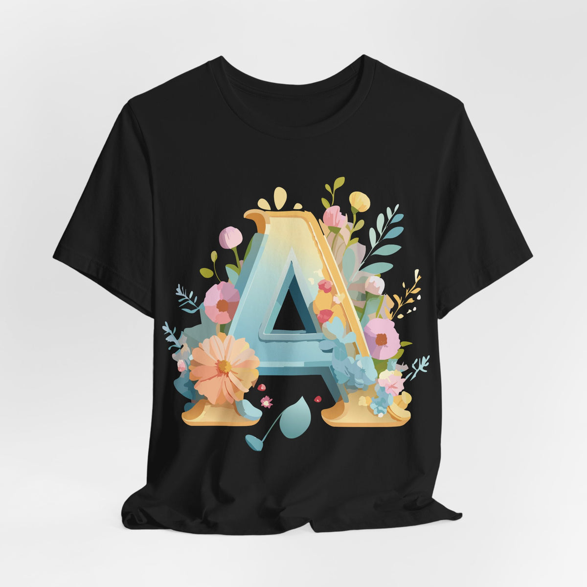 Letter A Graphic Unisex Cotton Bella+Canvas Tee with Art Letter Design