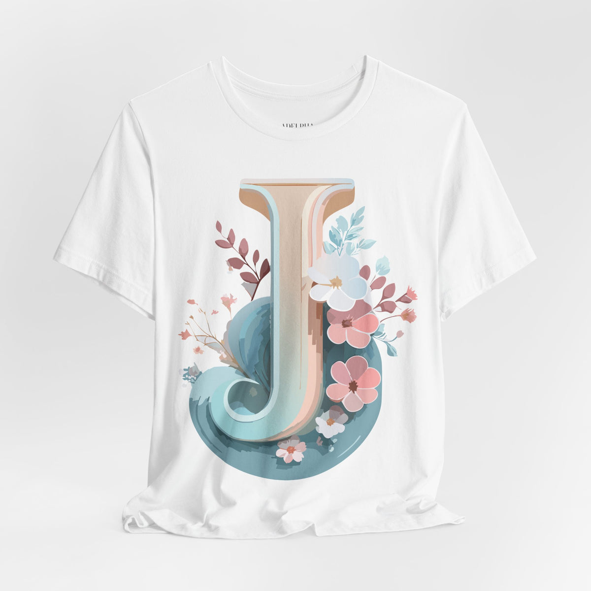 Letter J Graphic Unisex Cotton Bella+Canvas Tee with Art Letter Design