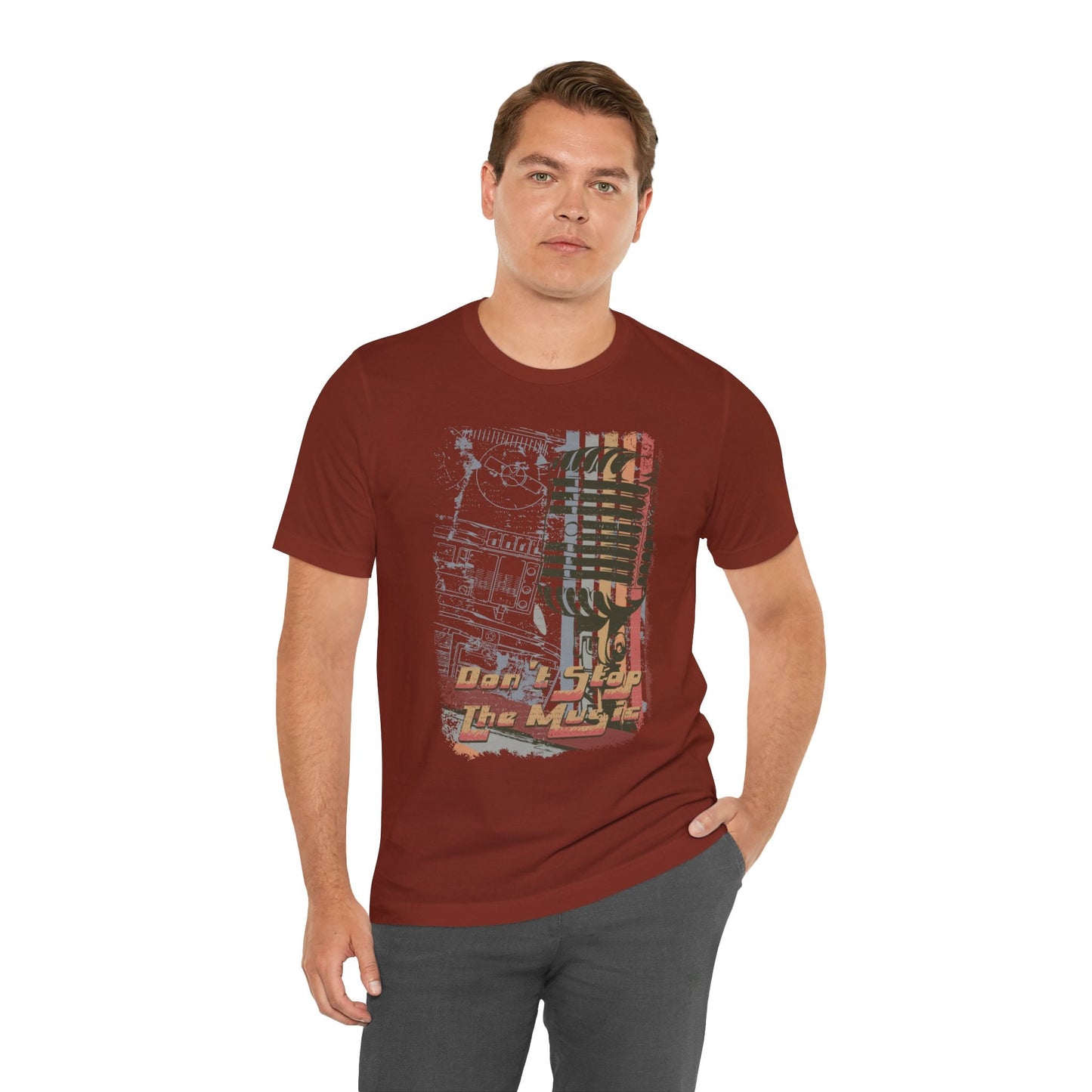Retro Microphone Graphic Unisex Cotton T-Shirt r9