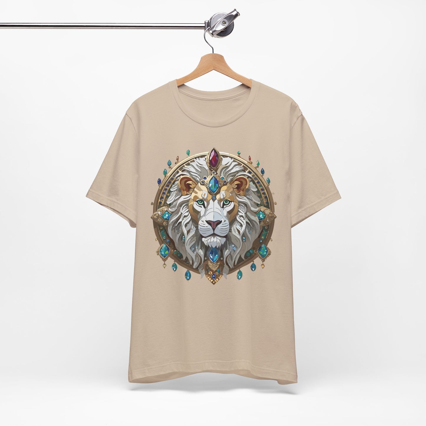 Unisex Lion Graphic Tee, Animal Shirt, Tee Shirt with Lion, Medallion T-Shirt, Animal Medallion Tees