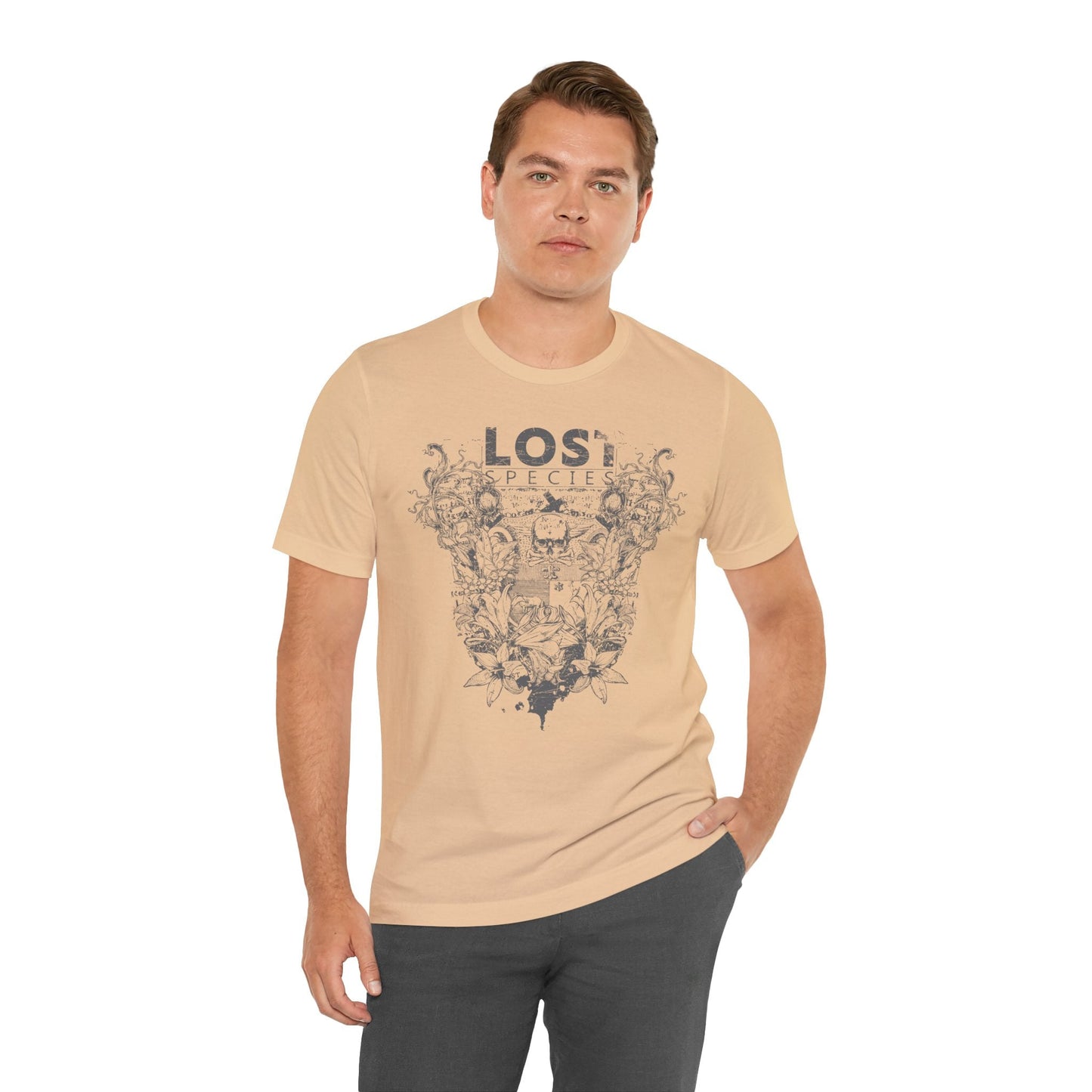 Lost Species Tee Floral Wildlife Illustration Rock Band T-Shirt A-7