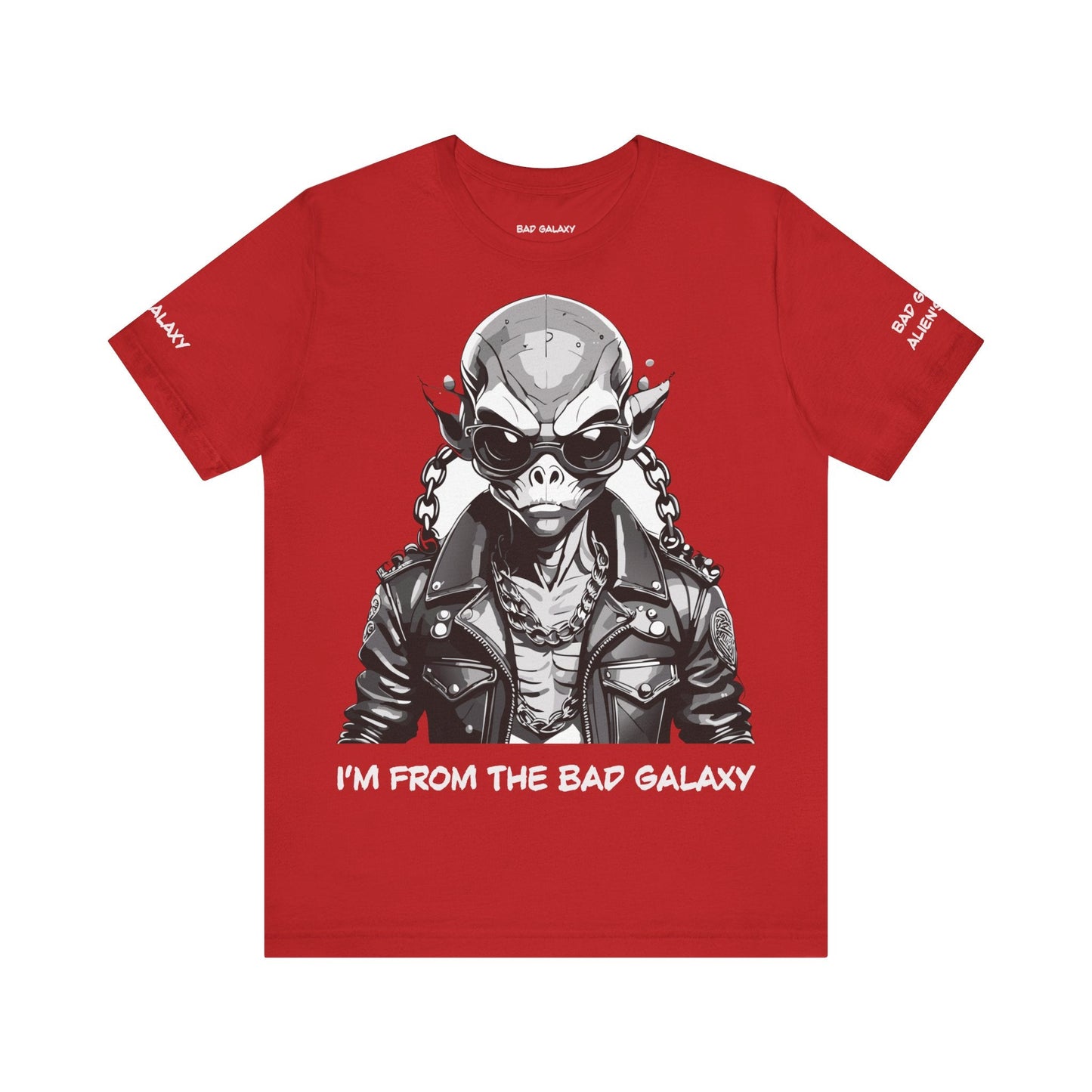 Graphic Cotton T Shirt Unisex Short Sleeve Alien Artwork By Bad Galaxy Premium Everyday Wear