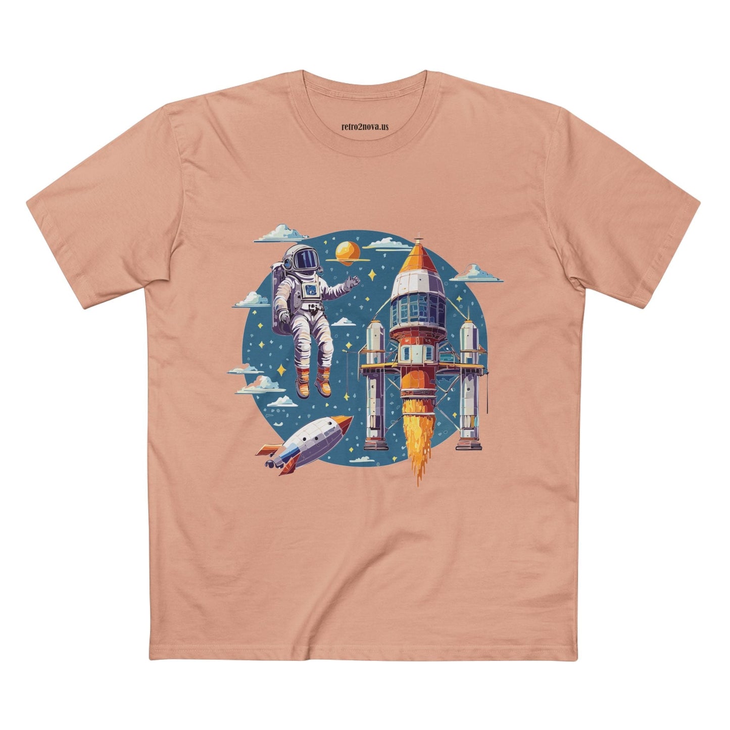 Cosmos Astronaut Shirt Unisex Premium Cotton Tee With Original Art Design Retro2Nova