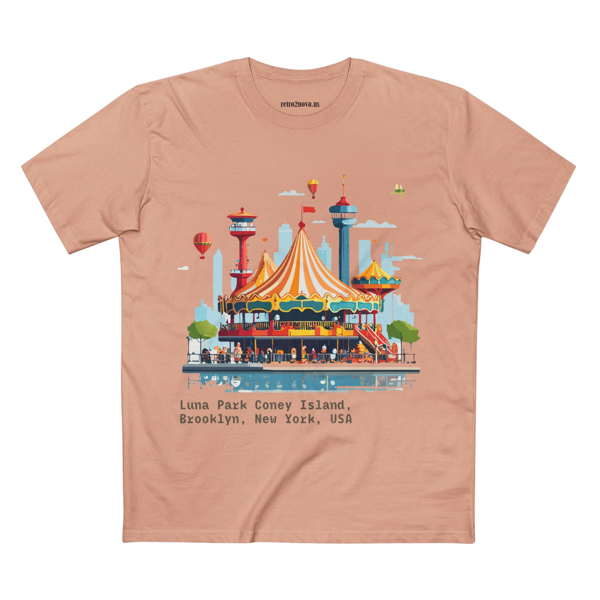 Luna Park Coney Island Carousel Tee | Brooklyn New York Illustration