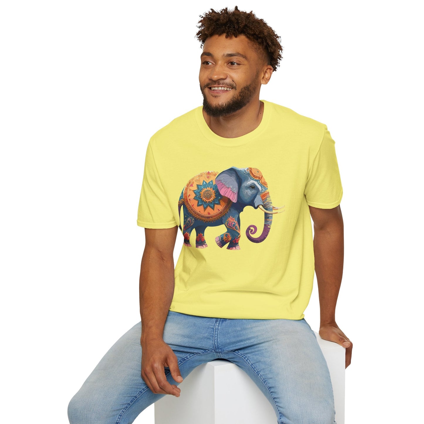 Elephant T Shirt Unisex Gildan Softstyle Tee 100 Percent Ring Spun Cotton Animal Shirt