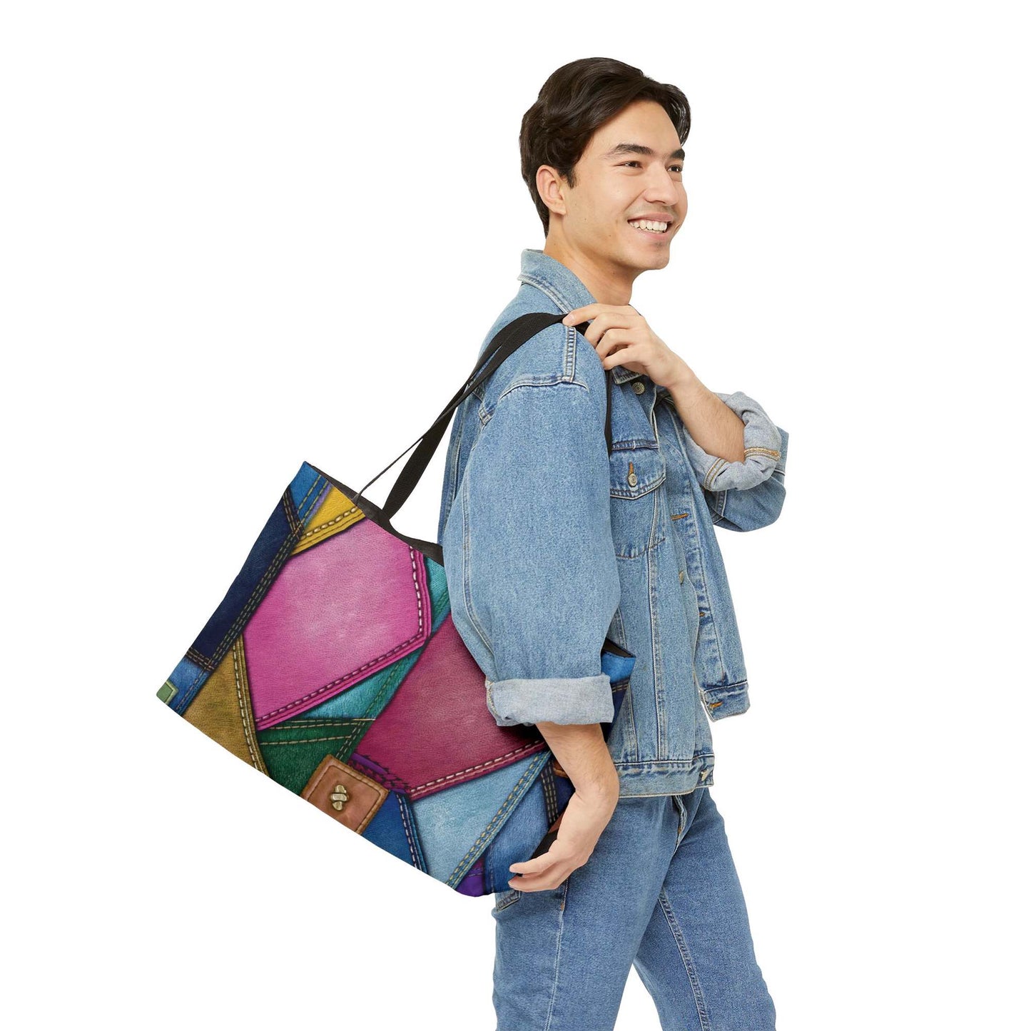 Denim Color Imitation Print Unisex  Yoga Bag  Spun Polyester 24x13 Canvas Gym Bag 34-2