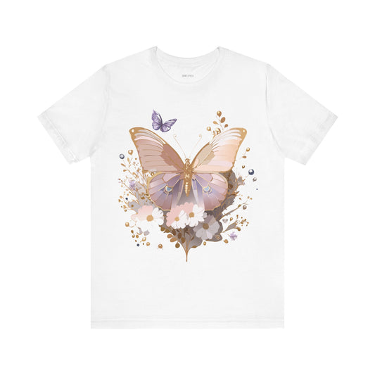 Butterfly Graphic Unisex Cotton Bella+Canvas Tee with Art Design n76