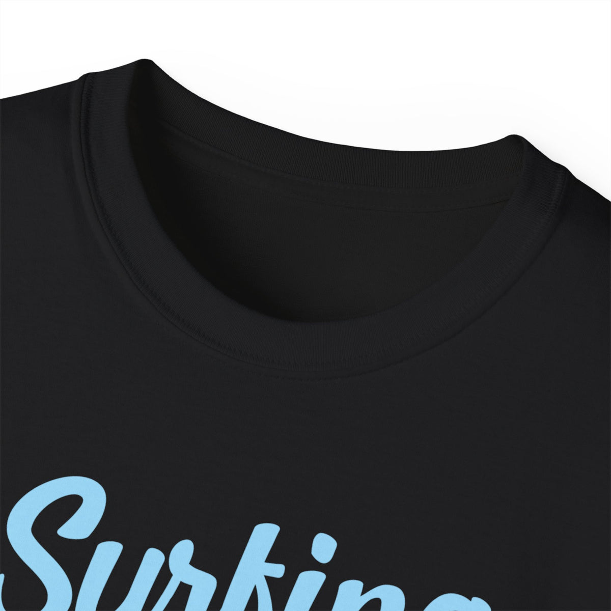 Surfing Paradise Flamingo Tee | Tropical Palm Sunset Surfboard