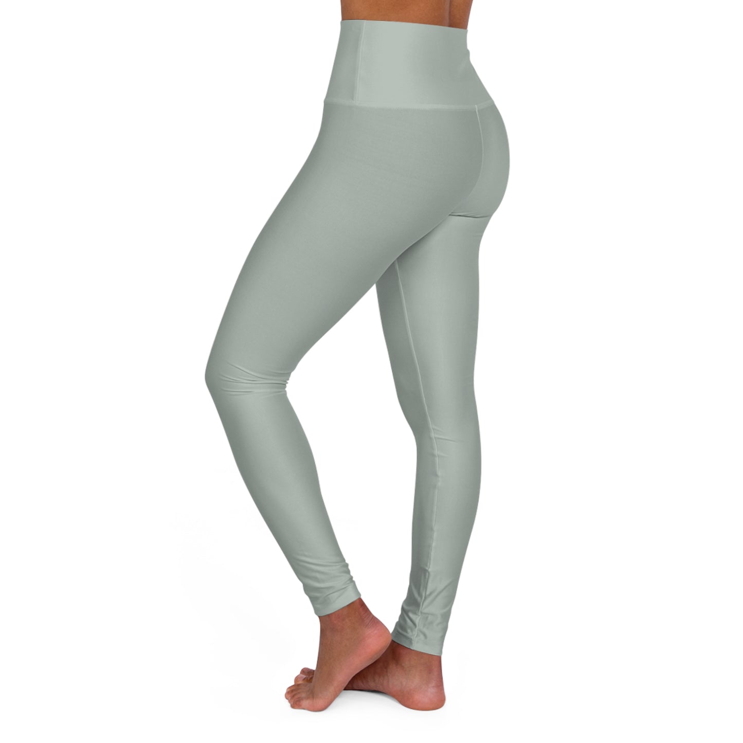 Light Ash Jade Color High-Waist Yoga Leggings Women's Seamless Poly-Span Stretchy Pants XS-2XL