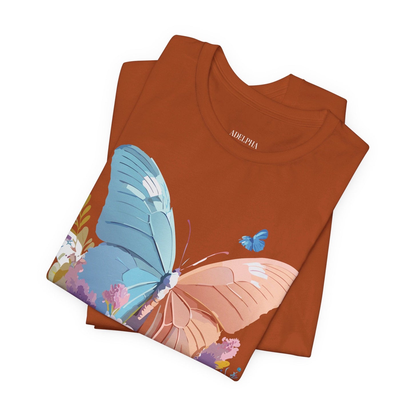 Butterfly Graphic Unisex 100 Cotton Lightweight Vintage Floral Design Jersey Tee 3