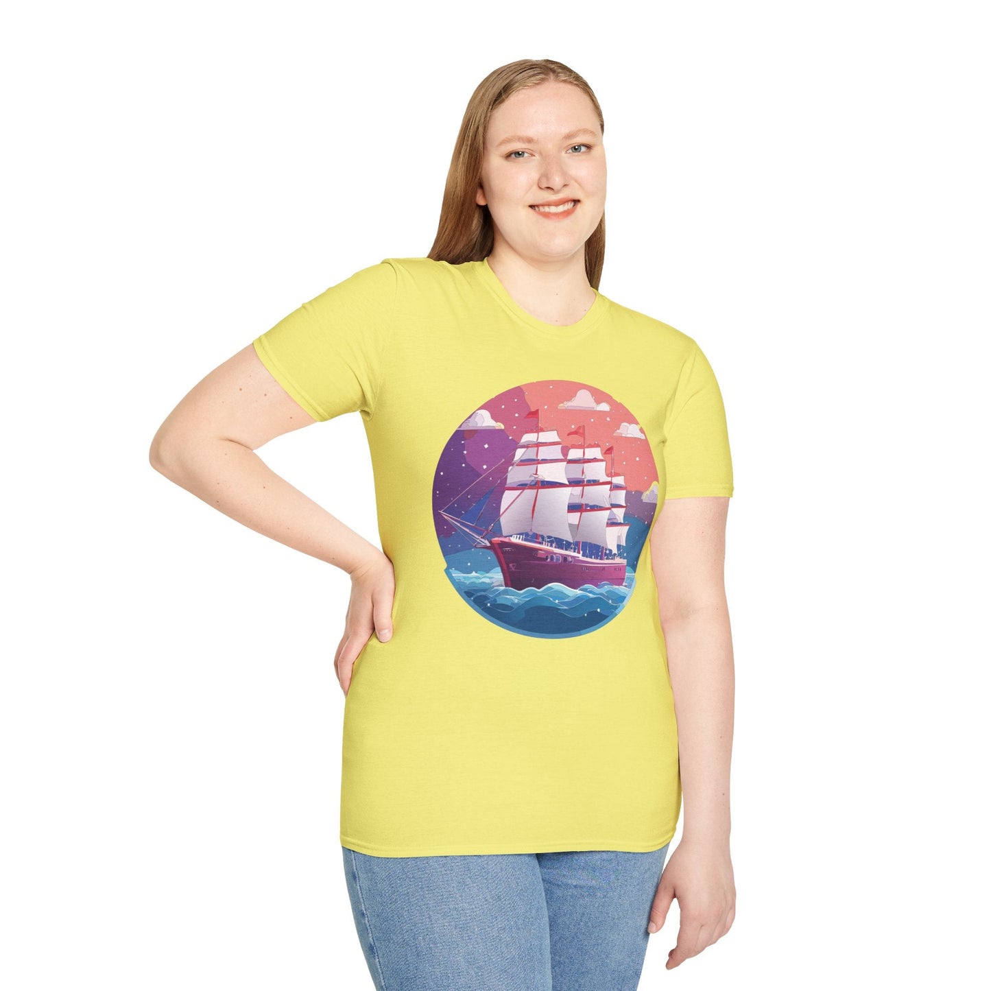 Unisex Gildan Softstyle 64000 T Shirt Ship Frigate Vessel Tee For Maritime Enthusiasts