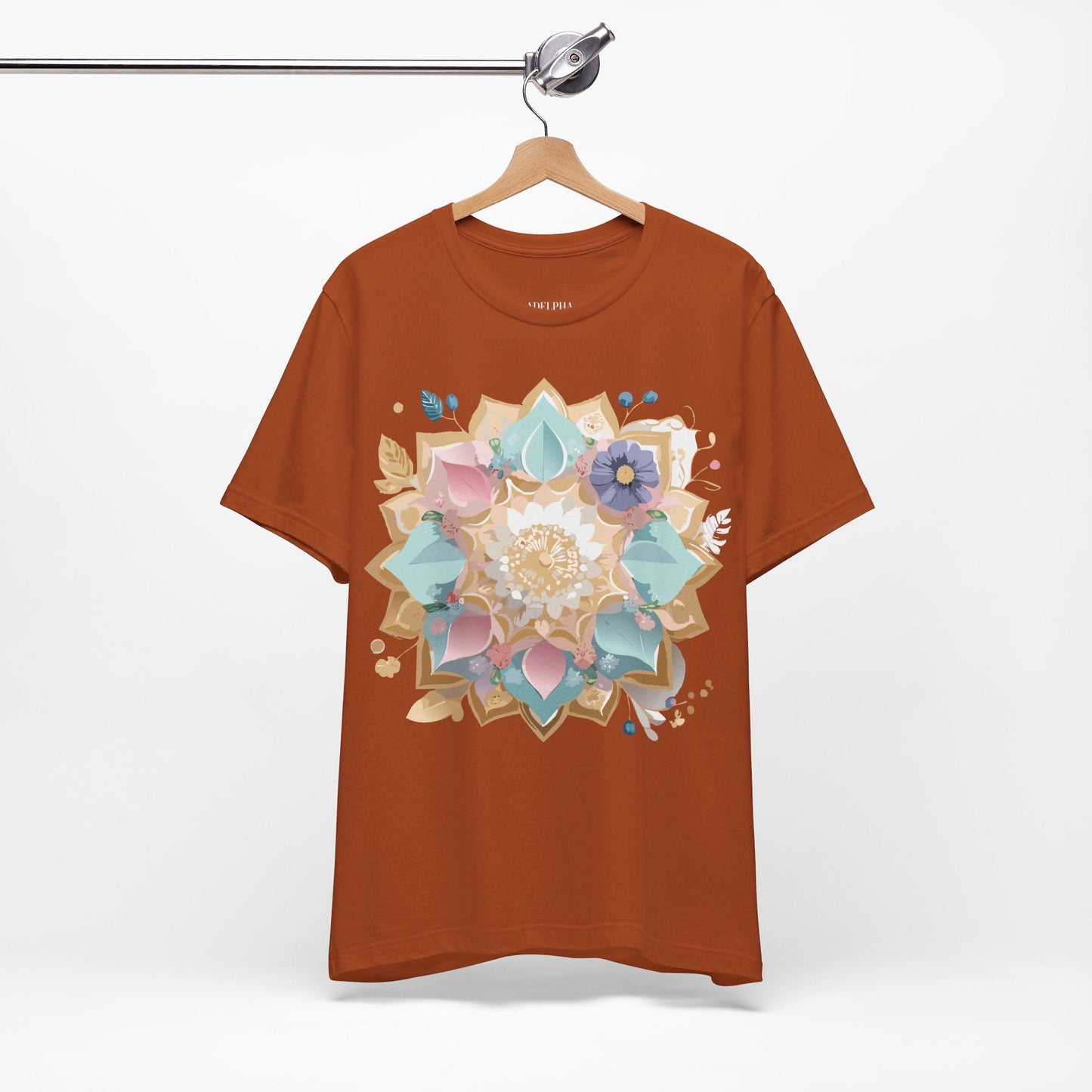 Mandala Graphic Unisex 100 Cotton Vintage Floral Artwork Tee 16