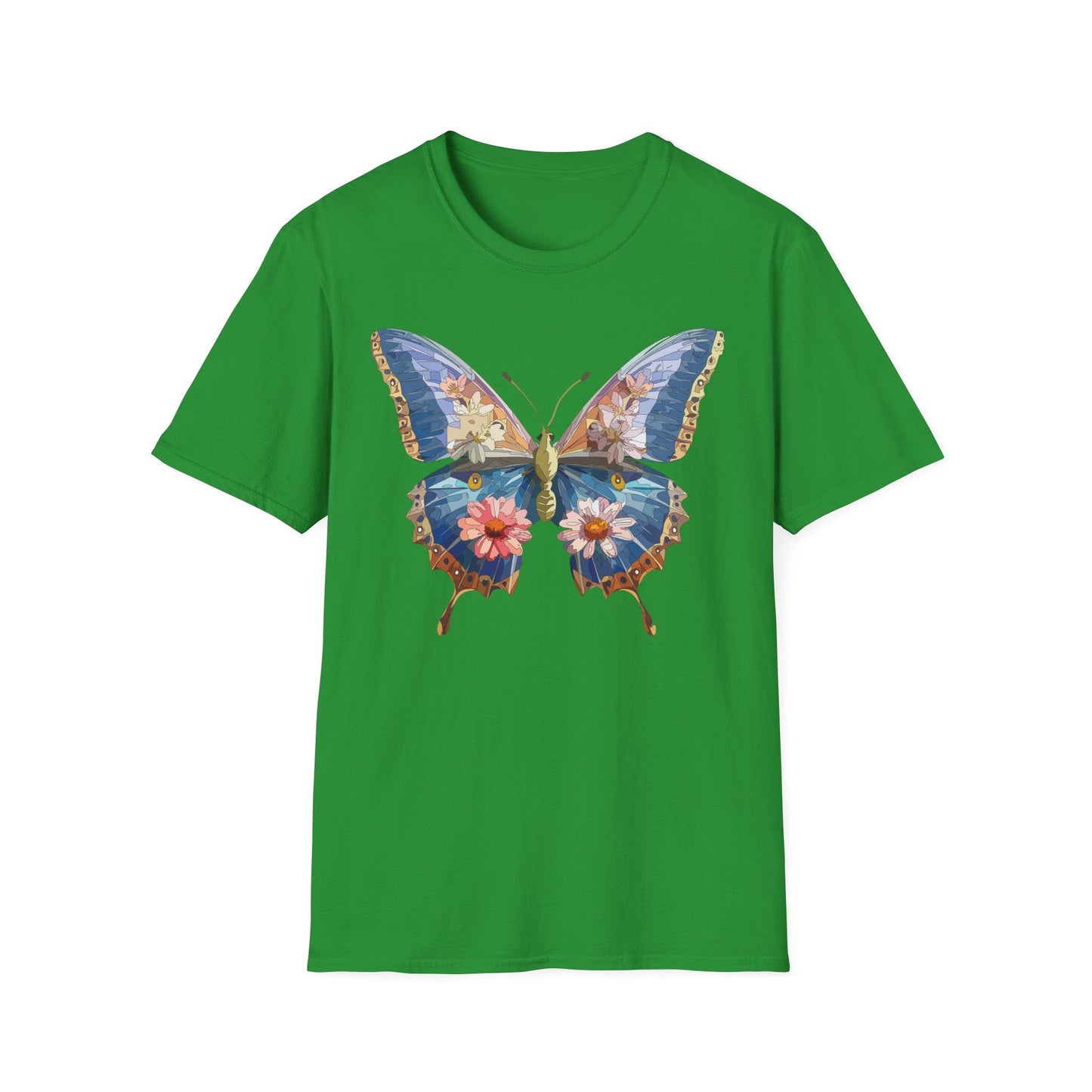 Butterfly T Shirt Unisex Softstyle 64000 Gildan Monarch Design 100 Percent Ring Spun Cotton Tee