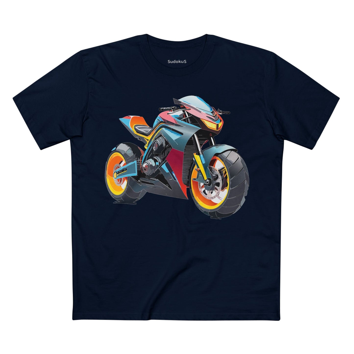 Moto Bike Graphic Unisex 100 Cotton Staple Tee 33
