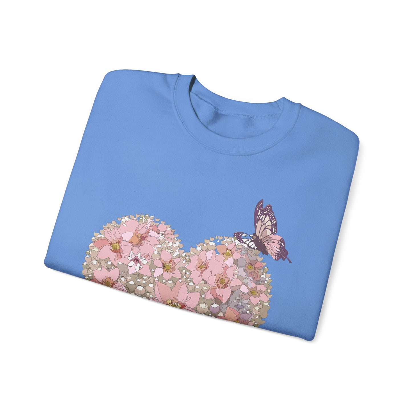 Unisex Floral Heart Sweatshirt Floral Love Valentines Day Gildan 18000 Heavy Blend Crewneck