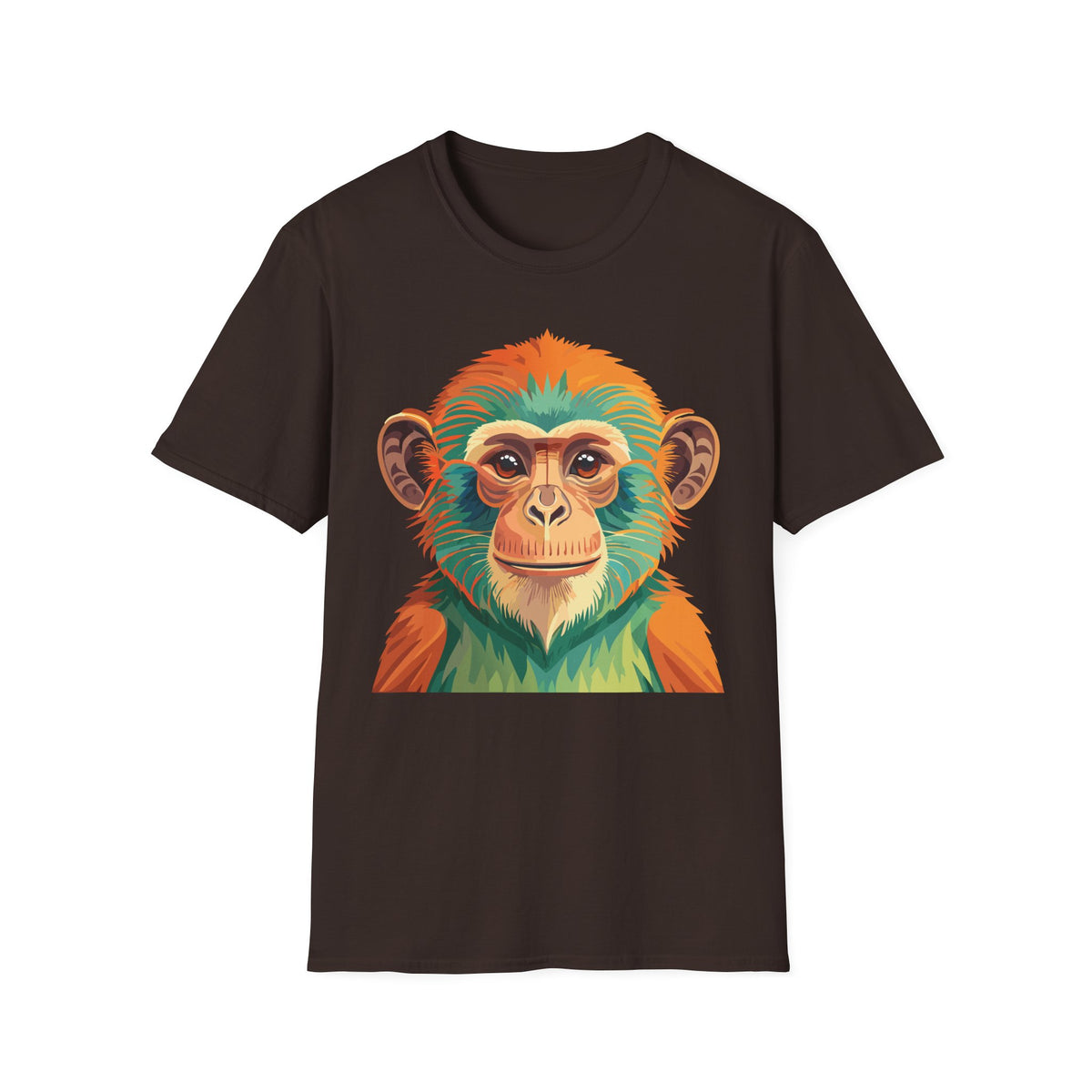 Colorful Monkey Face T-Shirt | Vibrant Primate Illustration Tee