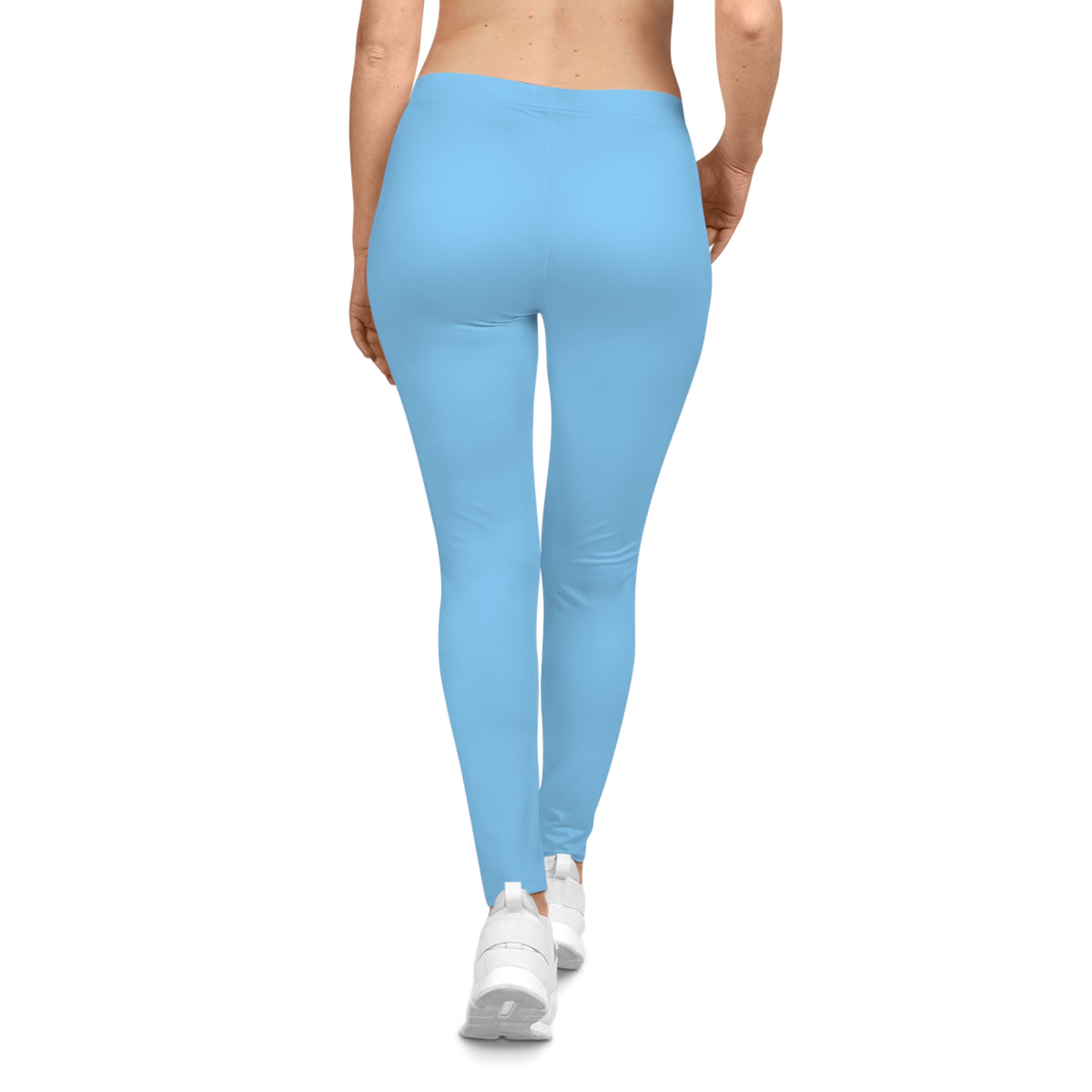 Sky Blue Color Women's Poly-Span Casual Leggings XS-2XL