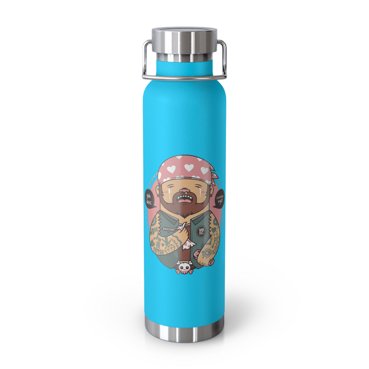 22oz Copper Insulated Water Bottle with Cartoon Design - CV83