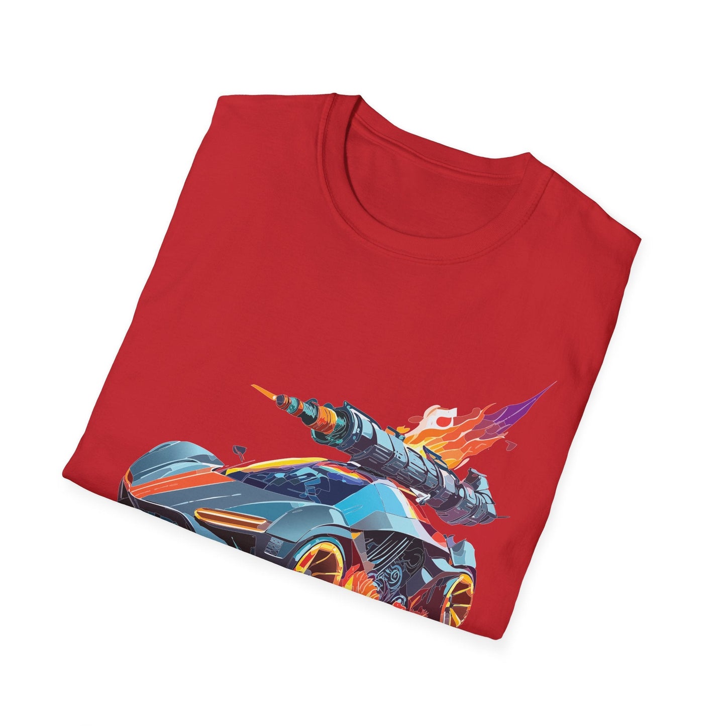 Car Graphic Unisex Cotto Softstyle Art Design with Hot Wheels Artwork Tee 5