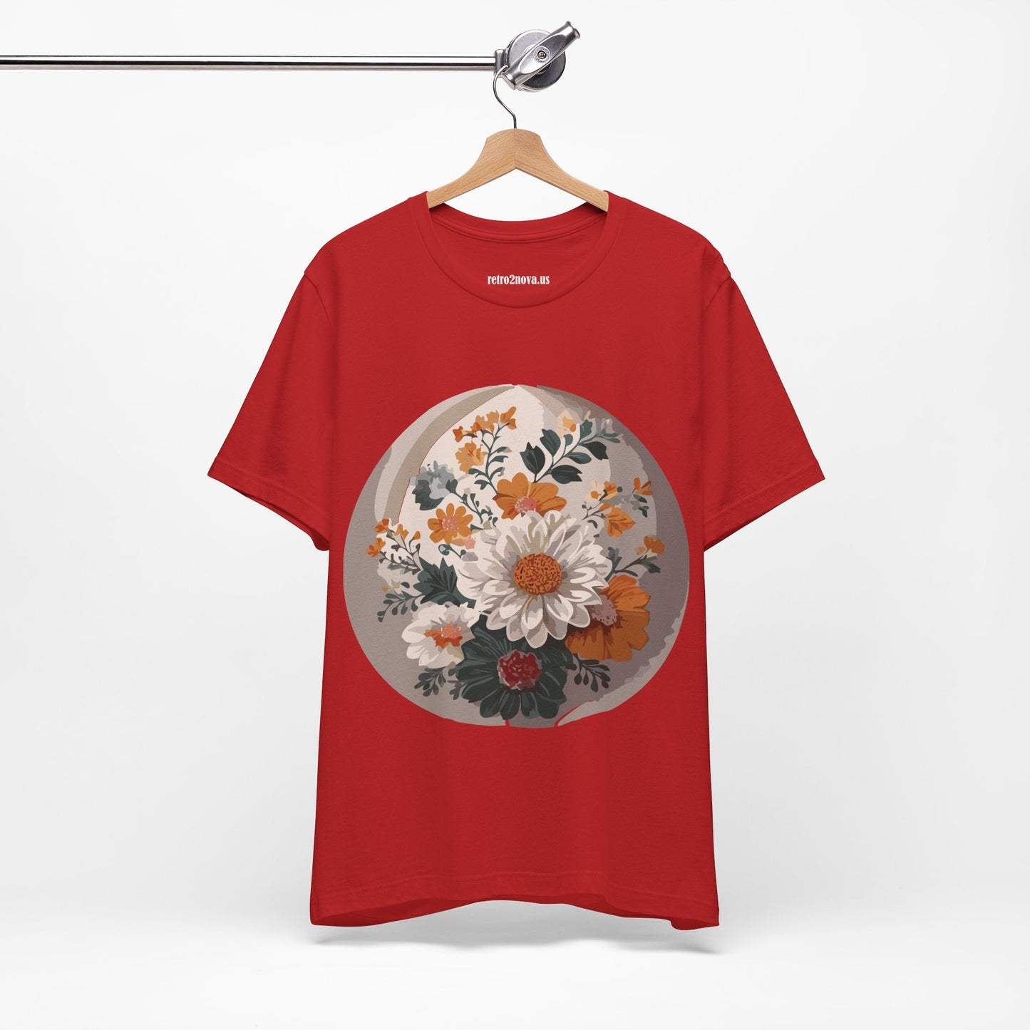 Retro2Nova Floral Shirt Unisex Jersey Short Sleeve Tee From Flowers Collection Free Shipping