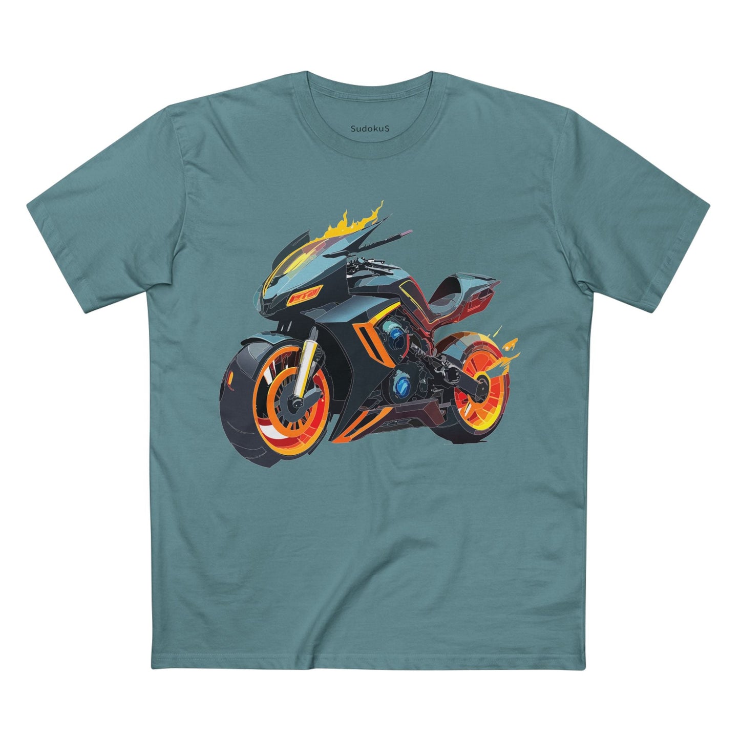 Moto Bike Graphic Unisex 100 Cotton Staple Tee 23