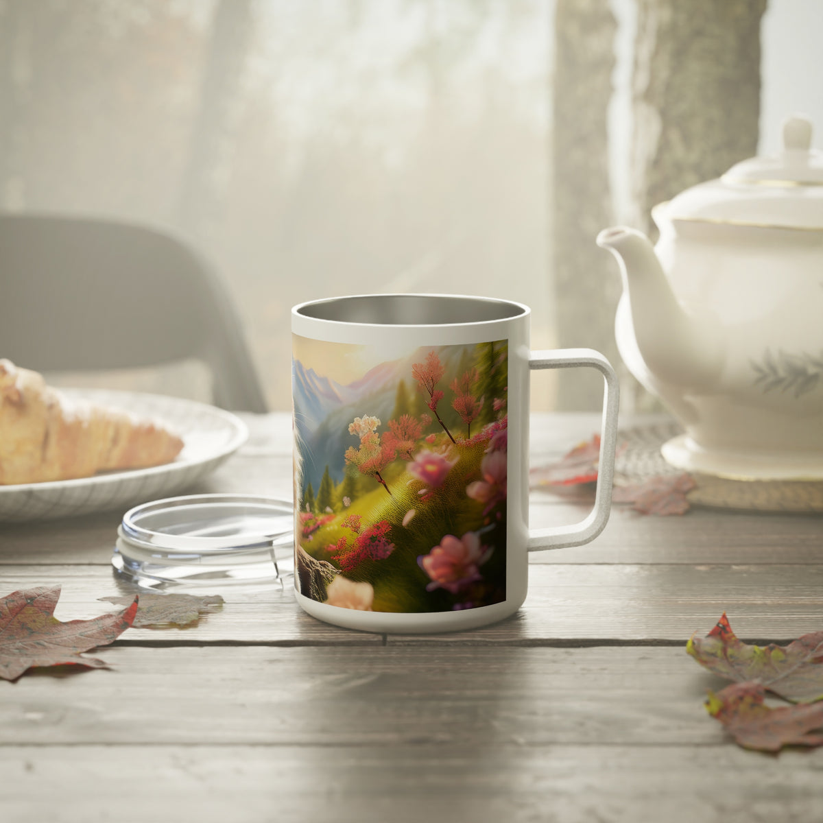 12 Art Design Insulated Coffee Mug Clear Lid 10oz Insulated Coffee Mug 10oz