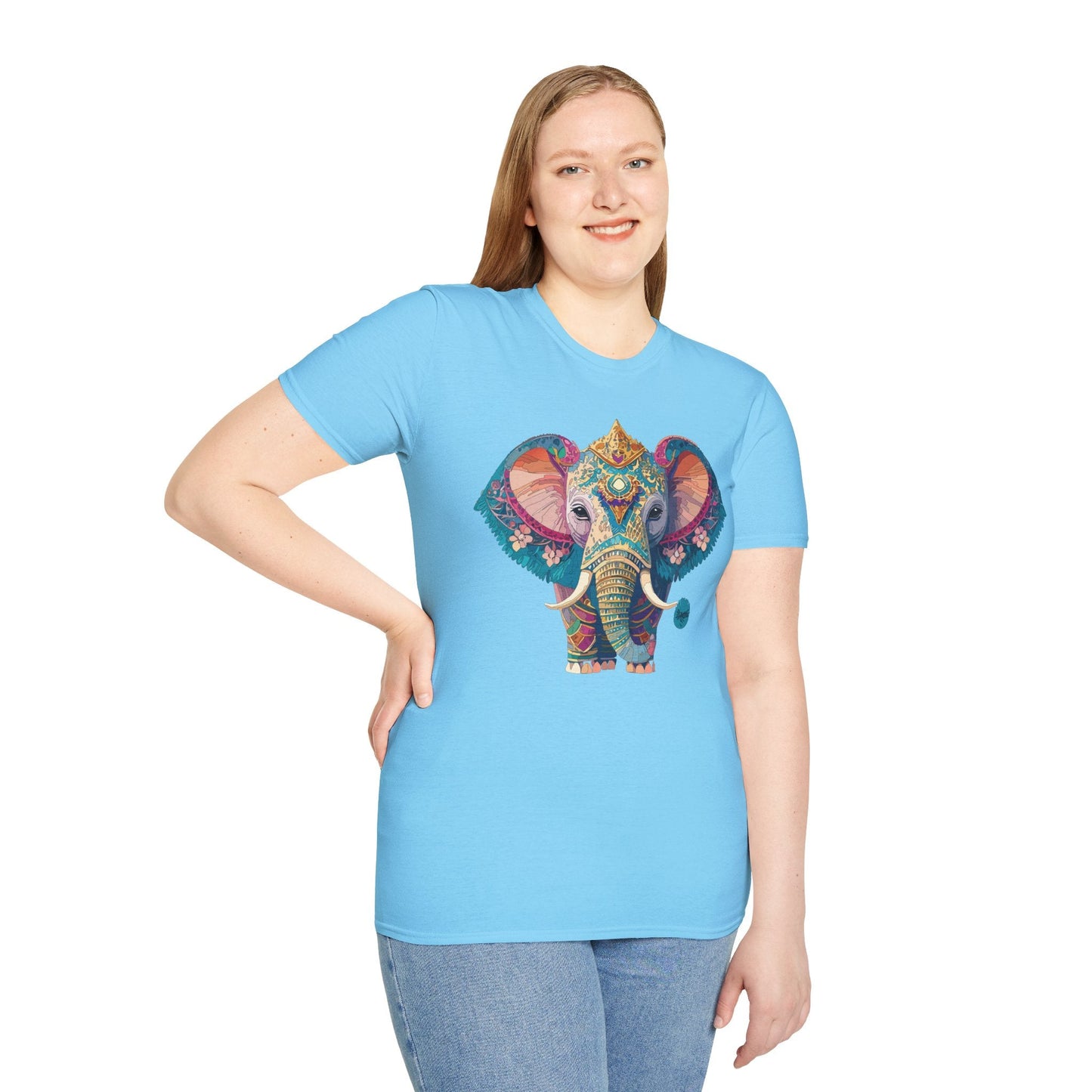 Elephant Shirt Unisex Animal Tee Softstyle 100 Percent Ring Spun Cotton Gildan 64000