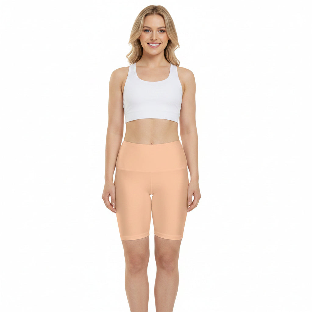 Peach Glow Peach High-Waist Workout Bike Shorts