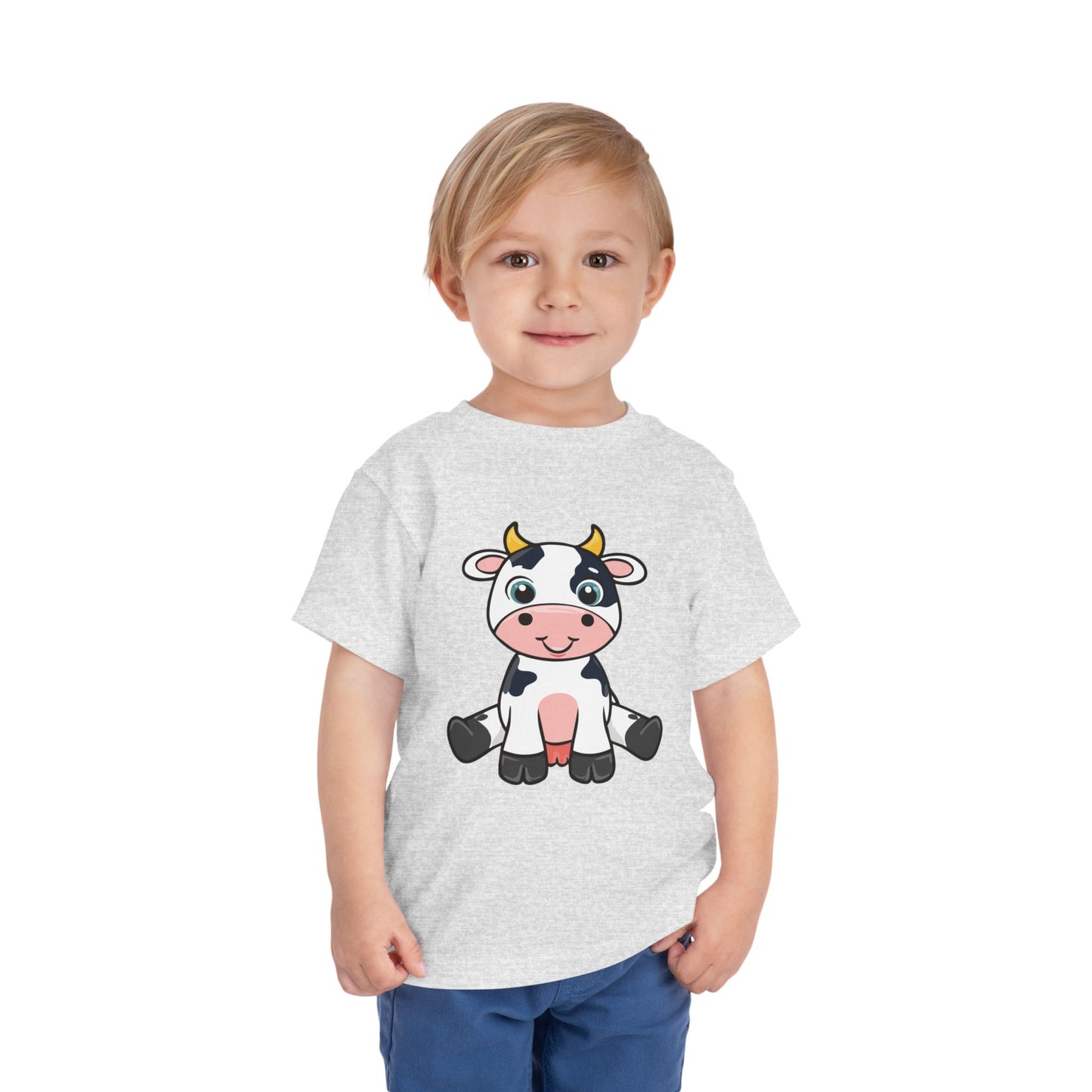 Cute Cow Toddler Short Sleeve Tee - Adorable Kids T-Shirt for Animal Lovers (T2-T5)