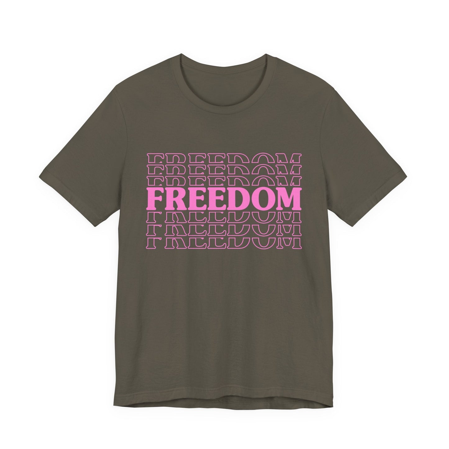 Freedom Text Graphic Unisex Cotton T-Shirt a8