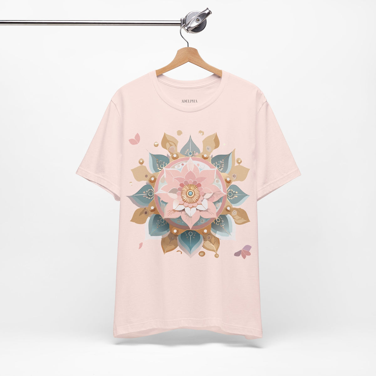 Mandala Graphic Unisex Cotton Bella+Canvas Tee with Floral Art Design d25