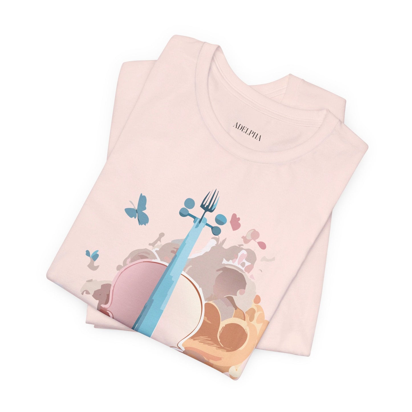 Music Graphic Unisex 100 Cotton Vintage Art with Musical Elements Tee 7