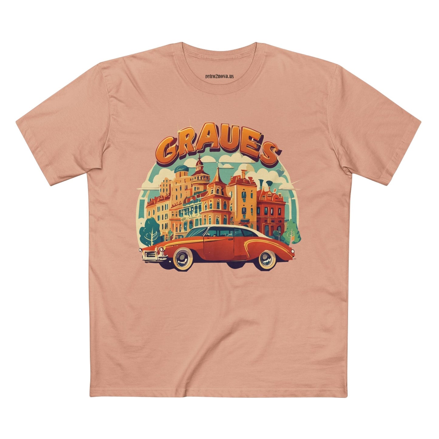 Retro Car Shirts Unisex Premium Cotton Art Tee By Retro2Nova Original Art Design Collection
