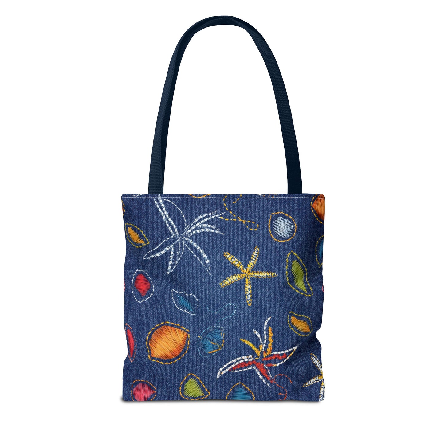 Denim Fabric Imitation Print Unisex Canvas Bag Poly Spun 3 Sizes Tote Bag 182-4