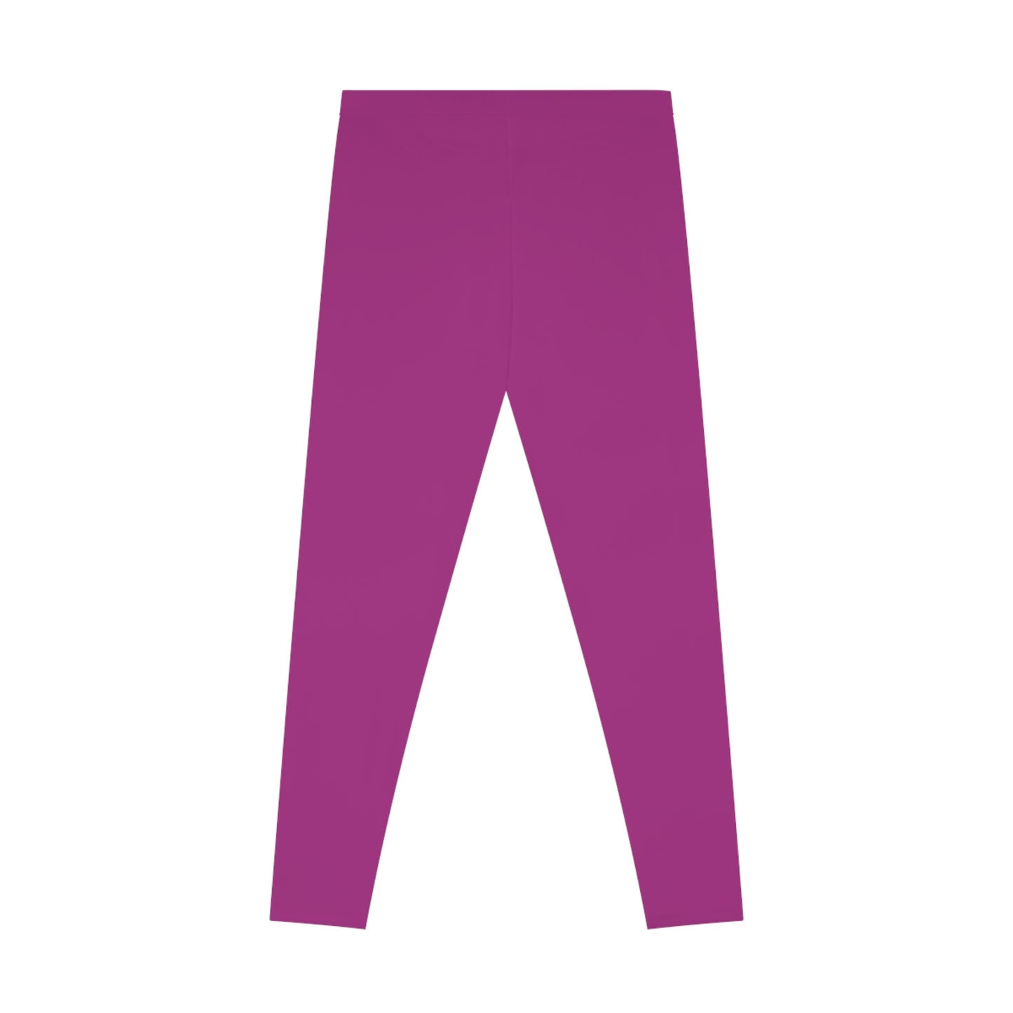 Poppy Pink Solid Color Leggings, All-Over Print Stretchy Poly-Elastane No Side Seams, Mid-Rise Waistband Pink Leggings