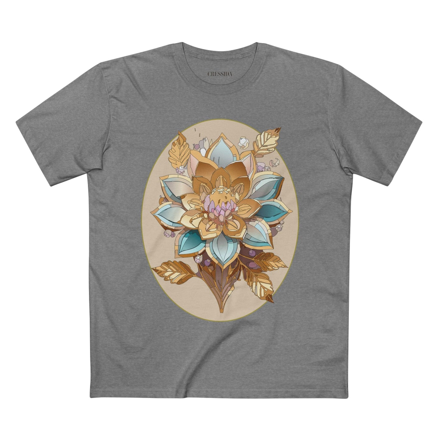 Floral Graphic T-Shirt Unisex 100 Cotton Art Design with Antique Flowers Tee 26