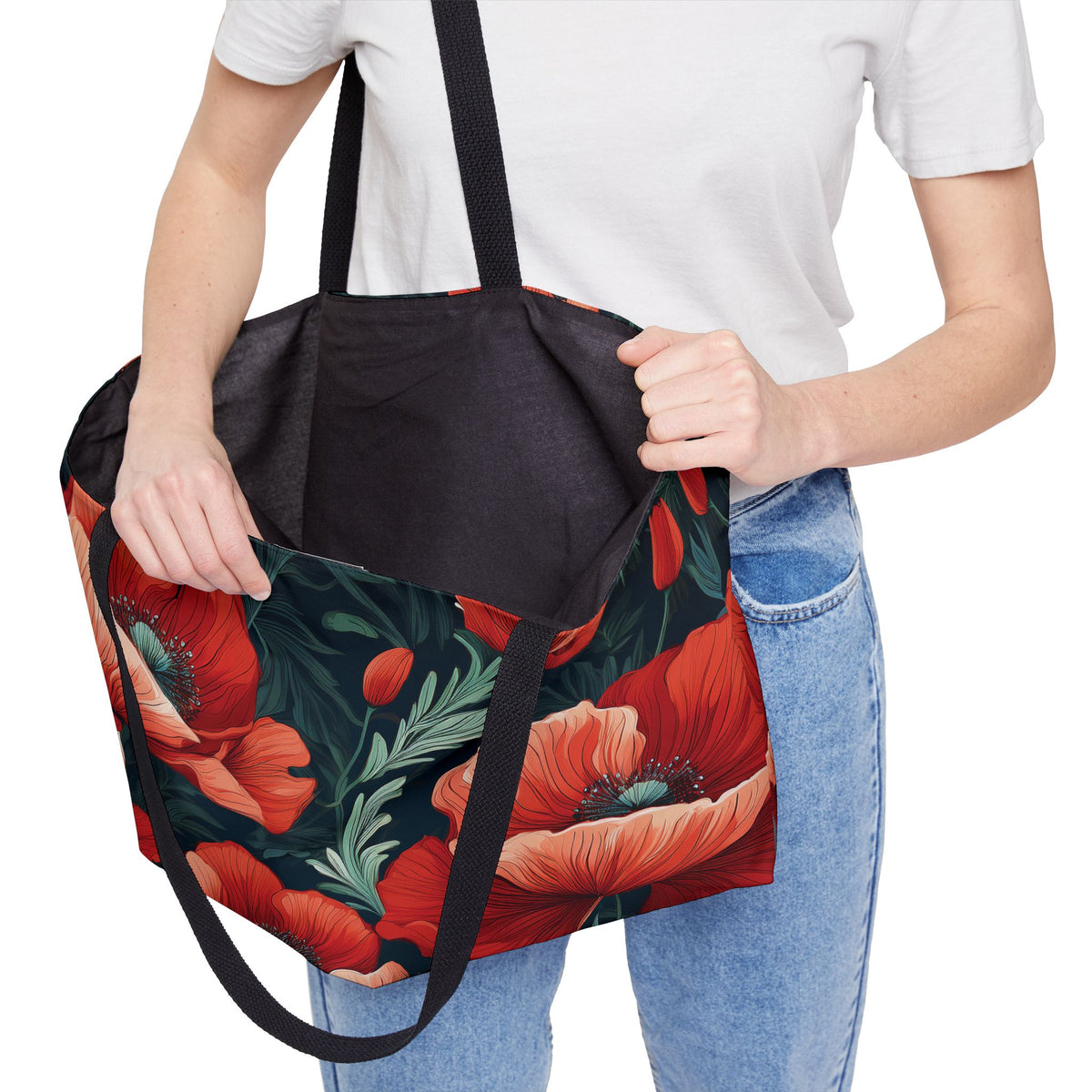 Floral Print Poly Canvas Weekender Bag 3