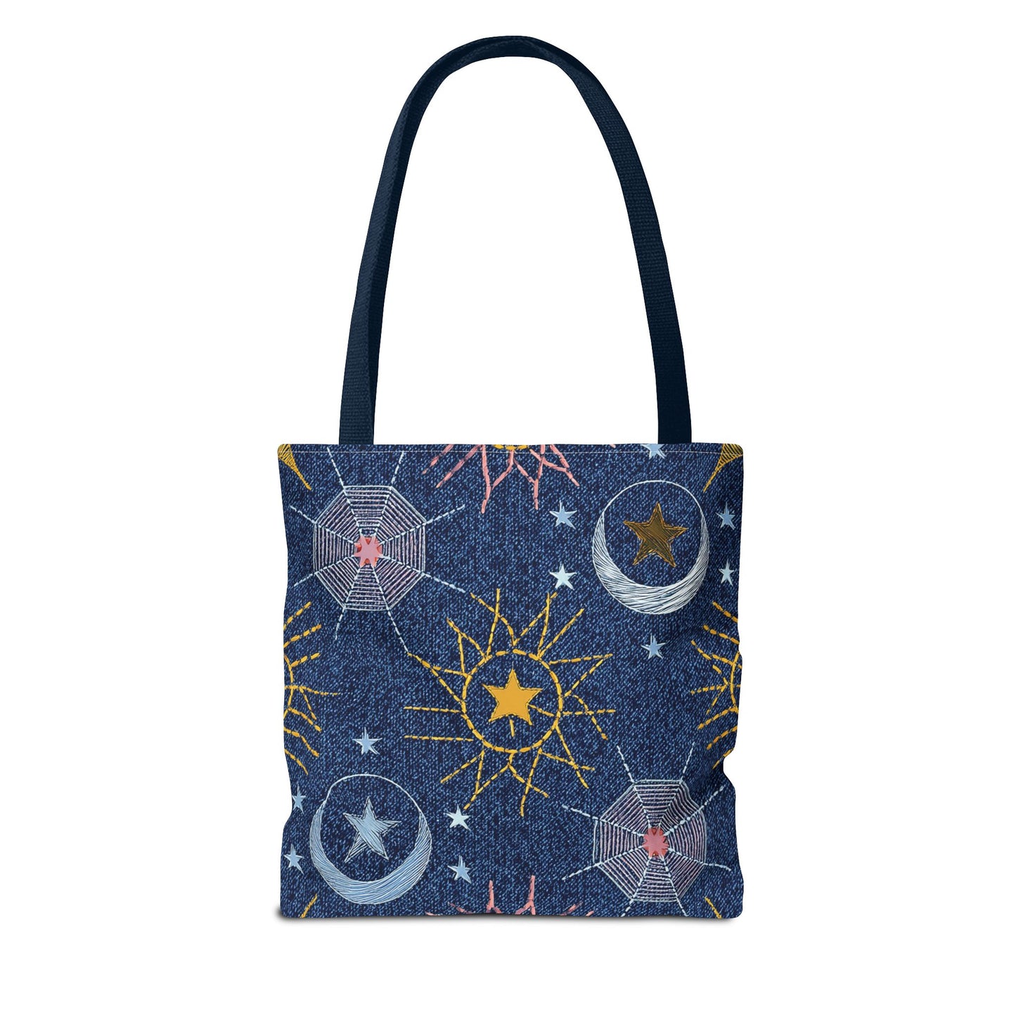 Denim Fabric Imitation Print Unisex Canvas Bag Poly Spun 3 Sizes Tote Bag 183-7