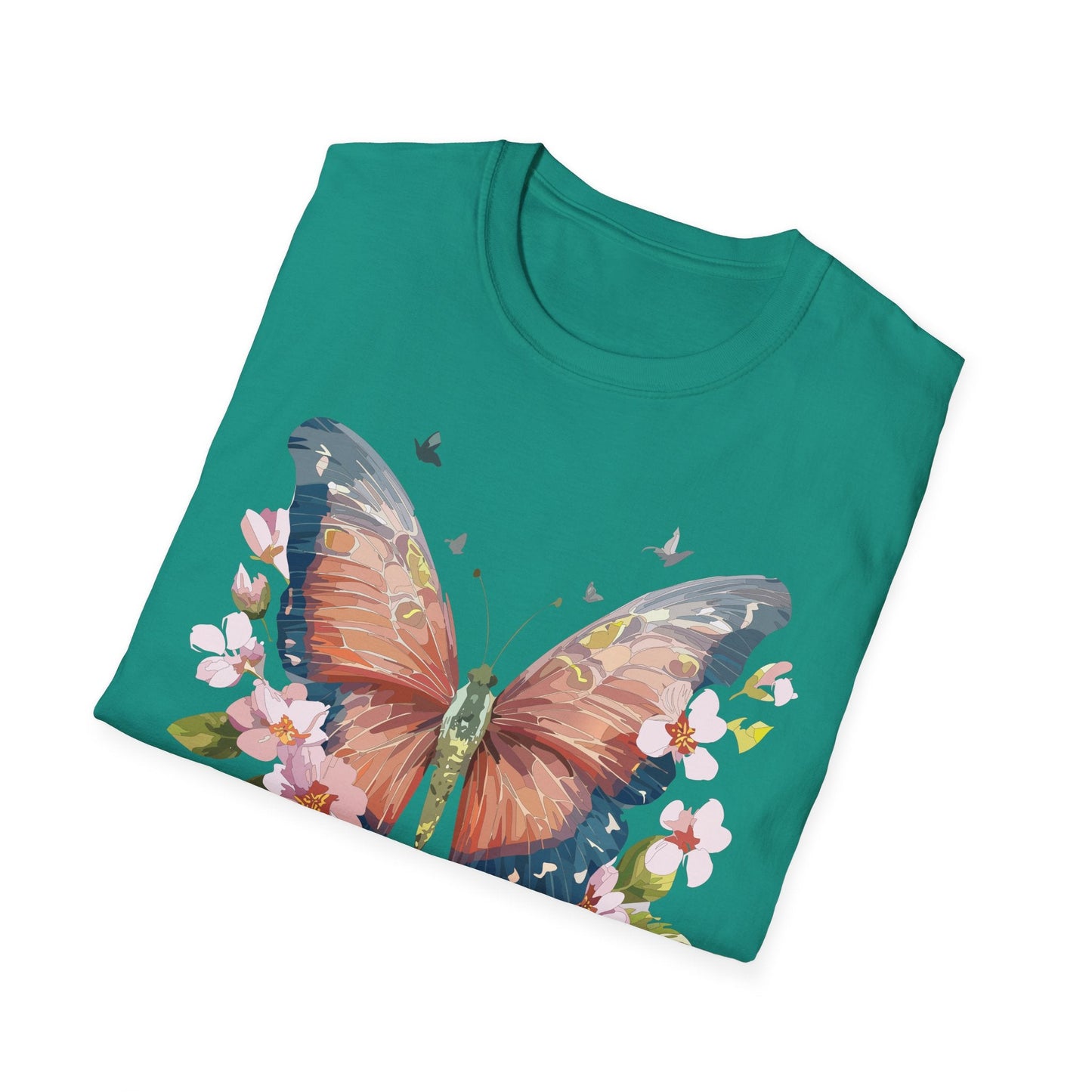 Unisex Monarch Butterfly T Shirt Softstyle 64000 Gildan Ring Spun Cotton Tee Lightweight Comfort